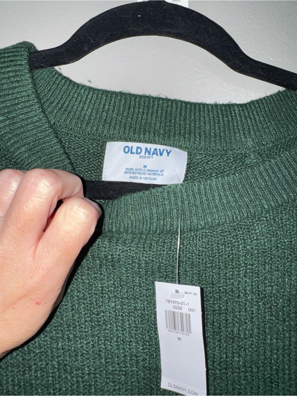 NWT Old Navy SoSoft Green Mini Sweater Dress Women’s Size Medium - Picture 2 of 2